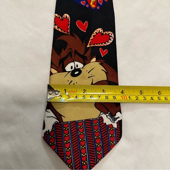 Looney Tunes Mania TAZ 1995 Vintage Necktie Tasmanian Devil Valentines Day Bugs - Picture 8 of 10
